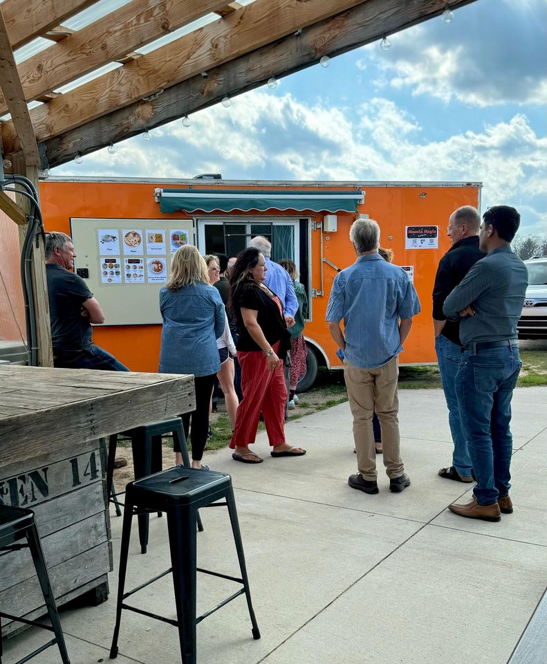 Waiting to order outside the window of my food trailer