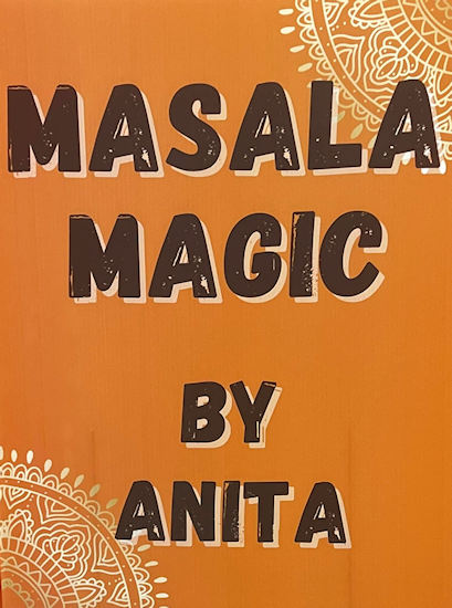 Printed on it - Masala Magic by Anita with elaborate Indian designs